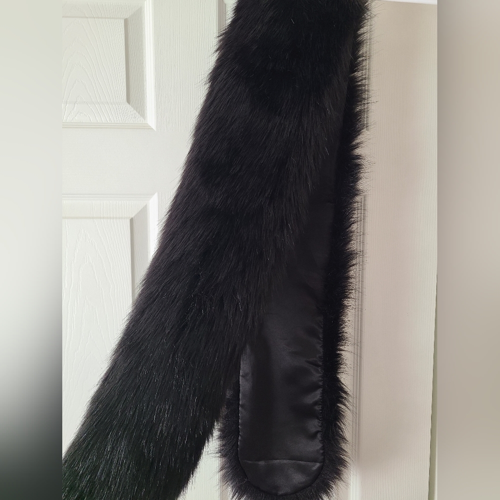 Black Faux Fur Shawl